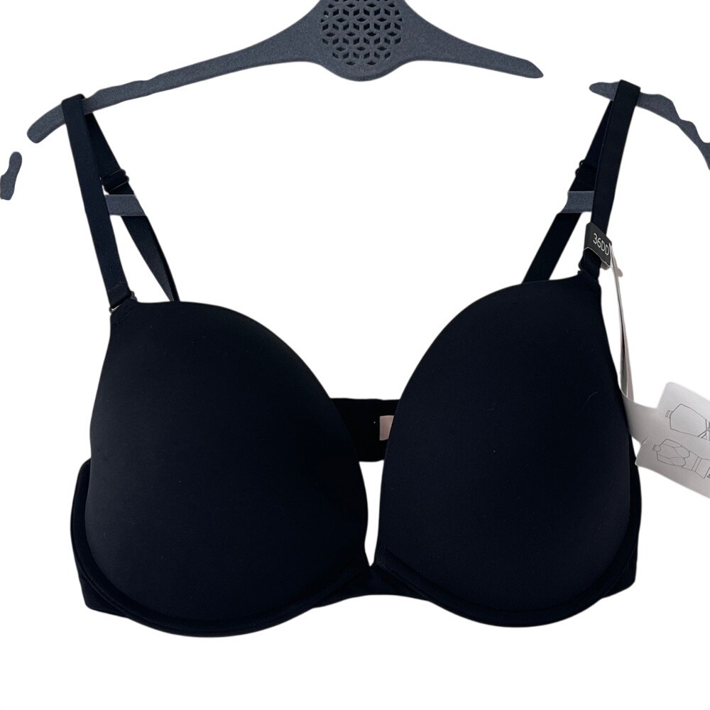 Jezebel Embrace Black Extreme Push Up Convertinle‎ Backless Bra 36DD NWT